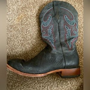 Lucchese Black Shark Skin Boots Size 13